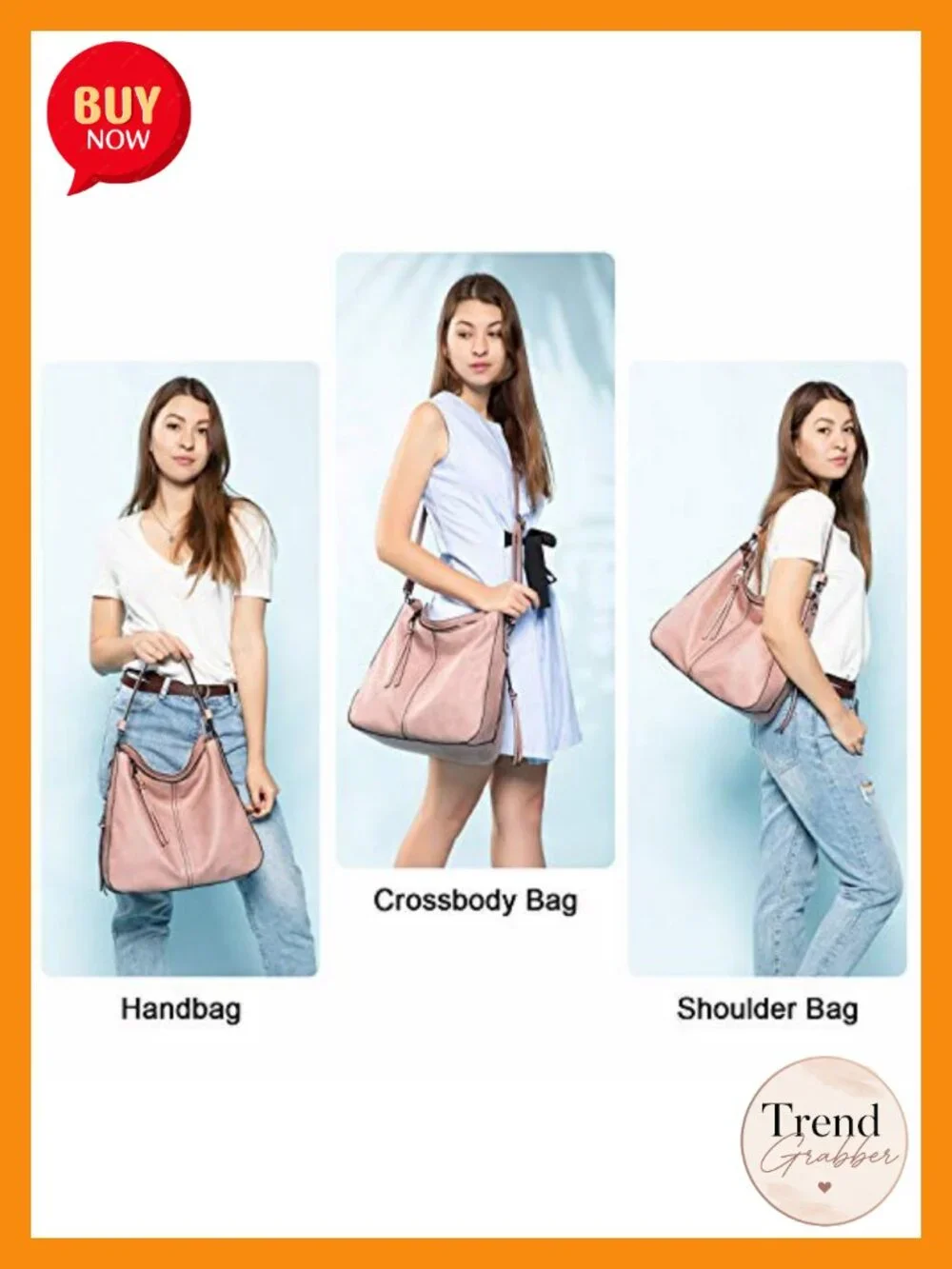 Realer Hobo Crossbody Bag Faux Leather Large Capacity Tote Shoulder Purse